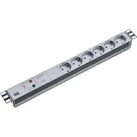 Bachmann 19" Steckdosenleiste 6-fach mit GVS ohne Schalter Steckdosenleiste (Kabellänge 2 m), 333.402