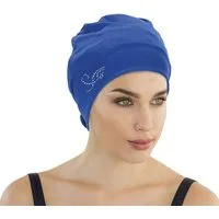 Fashy Badekappe Fashy - Badehaube Badekappe Damen Blau mit Strasssteinen 3479-53