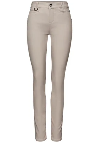 Street One - Slim Fit Coated Hose beige - Gr. - 30