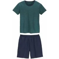 le jogger® Pyjama (2 tlg., 1 Stück) Schlafanzug mit gestreiftem Oberteil