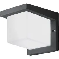 EGLO Wandleuchte Desella 1 Außen-Wandlampe, Wandleuchte, Aluguss und Kunststoff, IP54, LED fest integriert, Warmweiß, Wand-/Deckenleuchte - L16 x H16 x AL19 cm - anthrazit - 10W inkl.