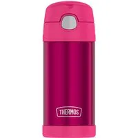 THERMOS Isolierflasche FUNTAINER STRAW BOTTLE, doppelwandiger Edelstahl, spülmaschinenfest, 0,35l, mit Silikonstrohalm, absolut dicht