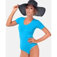 Evoni Body für Damen Kurzarm T-Shirt-Body mit Rundhals