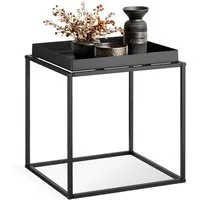 tectake Beistelltisch Ablagetisch, 40 x 40 x 44 cm, mit bodenschonenden Anti-Rutsch-Pads (Sofatisch Cambridge, 1-St., in schwarz), Stahl, ausgestattet mit Ablage in Tablettform, lässt sich stapeln
