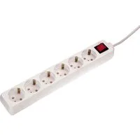 as - Schwabe Steckdosenleiste Mehrfachsteckdose 6-fach Schuko Steckdosenleiste 6-fach (Ein- / Ausschalter, Schalterbeleuchtung, Schutzkontaktstecker, Kabellänge 1,4 m), mit Schalter