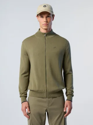North Sails Pullover Durchgehender Reißverschluss mit gesticktem Logo