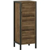 Vicco Midischrank Naola, Eiche/Schwarz, 30 x 80 cm mit 3 Schubladen (1-St)