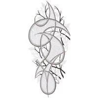 W. Reuter & Sohn - Plauener Spitze® Fensterbild Fensterbild "Ornament" farbig