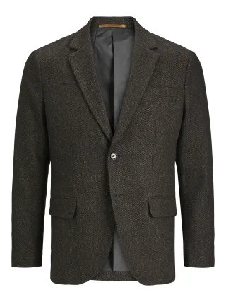 JACK&JONES - JPRTWEED BLAZER SLIM FIT chocolate torte - Gr. - 52
