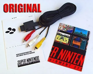 Original Nintendo Chinch Cinch TV AV Kabel [für Super Nintendo/Nintendo 64/GameCube] schwarz