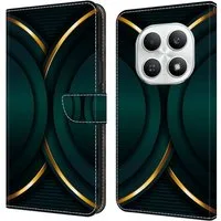 CLM-Tech Handytasche für Xiaomi Redmi Note 15 5G Klapphülle aus PU Leder (goldener Rand Kontur, 1-tlg., Flip Case), Magnetverschluss, Standfunktion und Kartenfächer