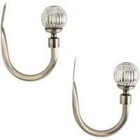 Next Raffhaken Glas-Vorhanghalter in Quecksilber-Optik, 2er-Set