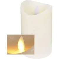 Spetebo LED-Kerze LED Echtwachs Kerze creme weiß - 15 x 7,5 cm (4er Set, 1-tlg., LED Kerze 15 cm), inkl. Timer