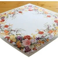 matches21 HOME & HOBBY Tischdecke Mitteldecke herbstliche Rosen Druck bunt 85x85 cm (1-tlg)