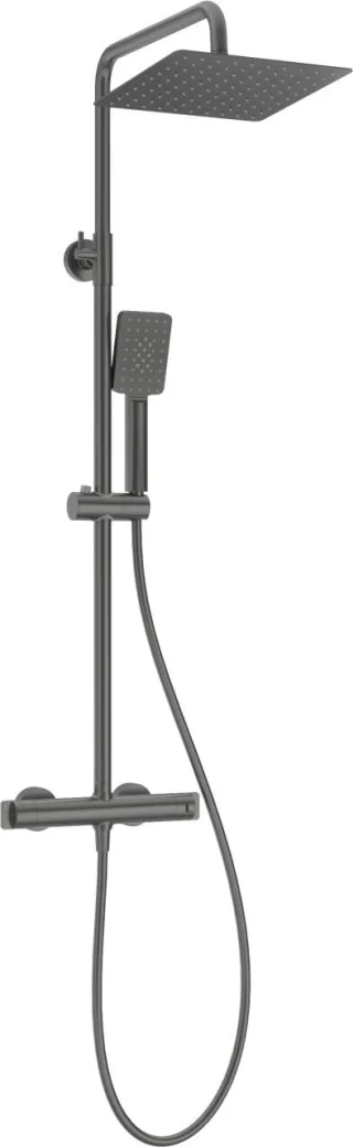 Neuesbad Duschsystem mit Thermostat Brausearmatur, Oberfläche: Titanium NB1DENAC_D4HT1