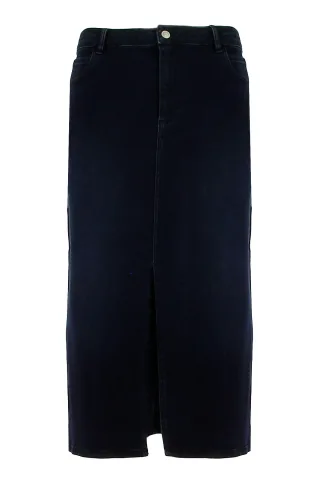signe nature - Midi Jeansrock blau - Gr. - 36