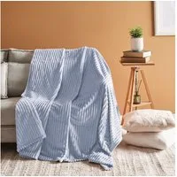 Karaca Tagesdecke Karaca Ruby Stripe Wellsoft Doppel Decke Tagesdecke Blau