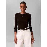 Calvin Klein Jeans Shirttop Figurbetonte Passform mit Rundhalsausschnitt