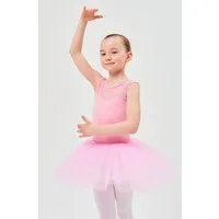 tanzmuster Tüllkleid Ballett Tutu mit Spitzeneinsatz Ballettkleid aus weicher Baumwolle mit langem Tüllrock, für Mädchen