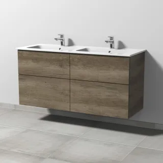 Sanipa 3way Waschtischunterbau zu Duravit ME by Starck Waschtisch mit 4 Auszügen, Eiche-Nebraska SM72837