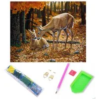 LA CUTE Malen nach Zahlen 5d Diamond Painting Reh Hirsch Malen nach Zahlen 30x40cm (Komplettset für 5D Diamond Painting inklusive Leinwand, Diamanten und Werkzeugen, Diamond Painting Set mit Zubehör für DIY-Kreativität und Entspannung), 30x40cm 5D Di