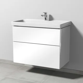Sanipa 3way Waschtischunterbau zu Villeroy & Boch Avento Waschtisch mit 2 Auszügen, Weiß-Glanz BS62378
