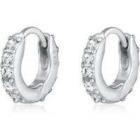 Elli Paar Creolen Creolen Sparkling Weiß 925 Silber, mit Kristallen von Swarovski®