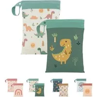 Artee Wickeltasche 2er Set Nasstasche für Wechselwäsche Kita, Kindergarten, Strand, Sport