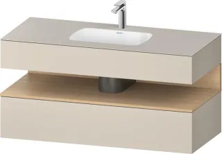 Duravit Qatego Einbauwaschtisch mit Konsolenwaschtischunterbau Taupe Supermatt 1200x550x600 mm - QA4 QA4787030830000