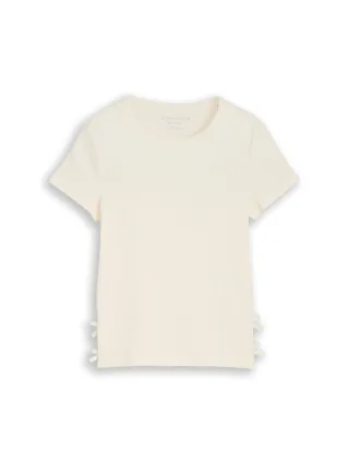 tom tailor kids - T-Shirt mit Schleifen-Details wool white - Gr. - 164