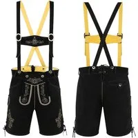 German Wear Trachtenlederhose GW720 kurze trachtenhose Toni Trachten Lederhose mit Hosenträgern