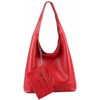 ITALYSHOP24 Shopper Made in Italy XL Damen echtes Leder Tasche Schultertasche Hobo Bag, Umhängetasche Workbag Businesstasche Ledertasche Beuteltasche Freizeit
