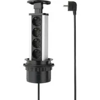Sygonix Steckdosenturm 4fach SY-4737792 Steckdosenleiste, versenkbar