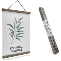 Likarto Bilderrahmen Premium-Posterleiste in DIN A4 bis DIN A1 aus Echtholz, Posteraufhänger, Magnetische Leisten, Klemmschienen, Bilder aufhängen
