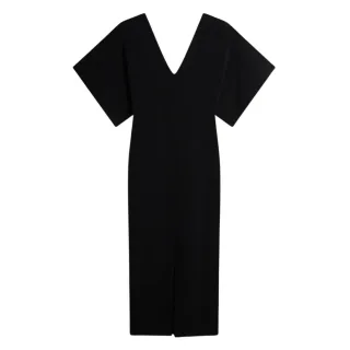 Ted Baker Rebecca Strickkleid In Schwarz Mit V-ausschnitt, Midi-länge