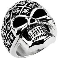 Taffstyle Fingerring Herren Ring Totenkopf Skull Helm Big Silber, Herren Edelstahl Massiv Breit Herrenring Männer Biker Rocker Schmuck