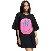 Worldclassca T-Shirt Worldclassca Oversized Print SMILE T-Shirt Sommer Oberteil PRINT - SMILE - OVERSIZED SHIRT