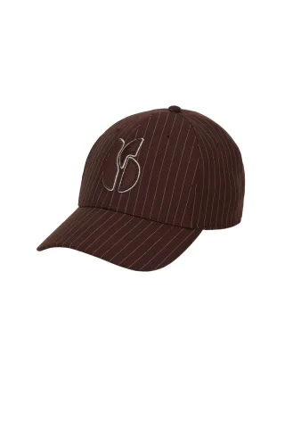 ba&sh - Gestreifte Cap - Harlow braun - Gr. - OS