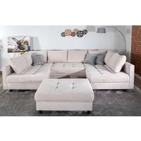 COLLECTION AB Wohnlandschaft Toni U-Form, B: 298 cm, Set: Sofa & Hocker, 3 Zierkissen, Federkern