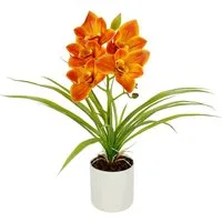 Kunstorchidee Orchidee Phalaenopsis im Topf, I.GE.A., Höhe 40 cm, Blume Kunstblume Seidenblumen Hochzeit Deko Blüte