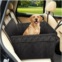 LuxusKollektion Hunde-Transportbox Hundeautositz Sicherheitsgurt wasserdicht rutschfest 26kg L Schwarz