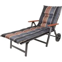 Sun Garden Liegenauflage Rollliege Monte 20536-800 schwarz-grau-braun 190x60x8 cm Sun Garden, (1 St), Halteband verstellbar mit Bindebändern Halteband Gummi