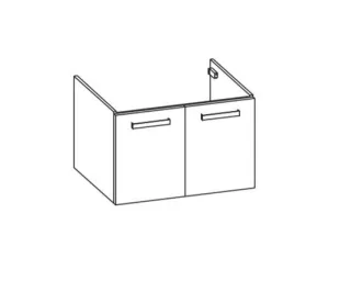 Artiqua 411 Waschtischunterschrank für Vero AIR 235080 Weiß Hochglanz, 411-WU2T-D79-7016-68 411-WU2T-D79-7016-68
