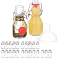 relaxdays Vorratsglas Kleine Flaschen mit Bügelverschluss Set, Glas, (25er Set, 25-tlg), 25er Pack