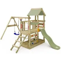 Wickey Spielturm TurboFlyer - Klettergerüst mit Rutsche & Schaukel für Kleinkinder, Garten-Spielhaus mit Integriertem Sandkasten & 10-Jahren Garantie*