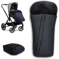 Hauck Fußsack Schwarz, Universal Baby Winter Fußsack für Kinderwagen und Buggy Winterfußsack