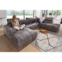 DOMO collection Wohnlandschaft BRANDON whlw. mit Sitztiefenverstellung, whlw. Nierenkissen, mit Kopfteilverstellung, wahlweise Sitztiefenverstellung, U-Form