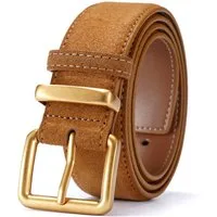 Zaewry Taillengürtel Damen-Wildlederimitat -Gürtel, modischer Vintage-Taillengürtel mit eckiger goldfarbener Schnalle, ideal zu Jeans oder Kleidern