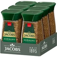 JACOBS Kaffee Löskaffee Krönung 6 x 200 g Gläser löslicher Kaffee, (Packung, 6er Pack)