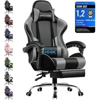 GTPLAYER Gaming-Stuhl Bürostuhl mit Massagefunktion, Fußstütze, Kopfstütze (Packung), Ergonomischer Gamer Stuhl Maximale Belastung 150 kg, 360° drehbar
